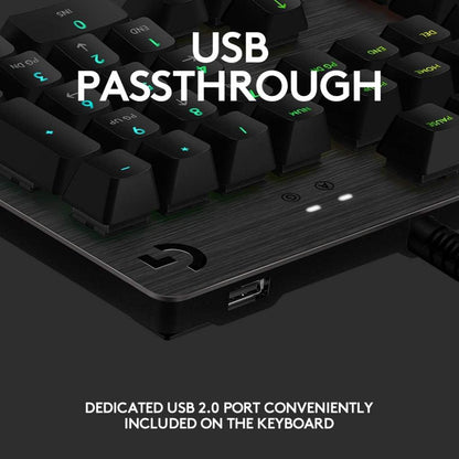 Logitech G512 Carbon LIGHTSYNC RGB Mechanical Gaming Keyboard | GX Mechanical Switches | 104 Keys | USB Passthrough | Aluminum Alloy | 1ms Report Rate