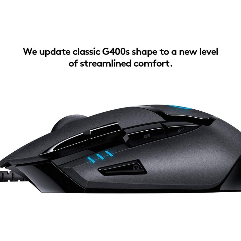 Logitech G402 Hyperion Fury Ultra-Fast FPS Gaming Mouse | Fusion Engine Sensor | 240–4000 DPI | 8 Programmable Buttons | 1ms Report Rate | 500+ IPS | 2.1m Cable