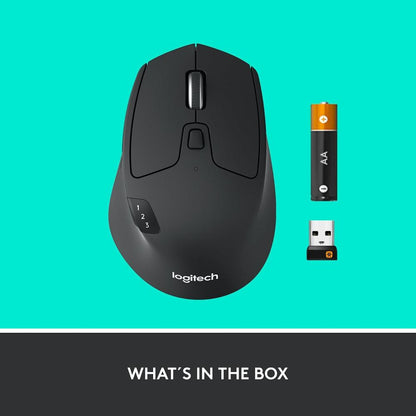 Logitech M720 Triathlon Multi-Device Wireless Mouse | Hyper-Fast Scrolling | 8 Buttons | 3-Device Easy-Switch | Bluetooth & Unifying Receiver
