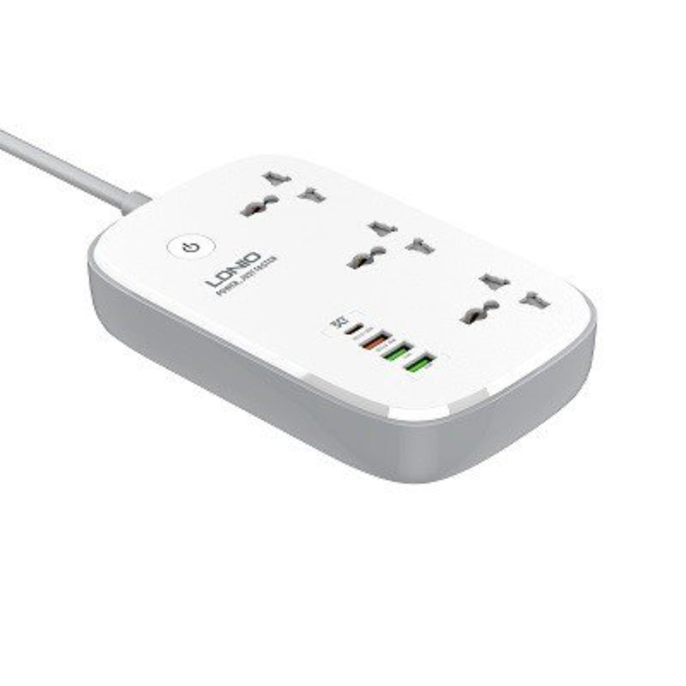 LDNIO SCW3451 | Wi-Fi Smart Power Strip, 3 AC Outlets + 4 USB Ports (PD, QC3.0, Auto-ID), Remote Control, 2500W