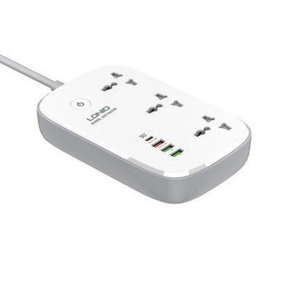 LDNIO SCW3451 | Wi-Fi Smart Power Strip, 3 AC Outlets + 4 USB Ports (PD, QC3.0, Auto-ID), Remote Control, 2500W