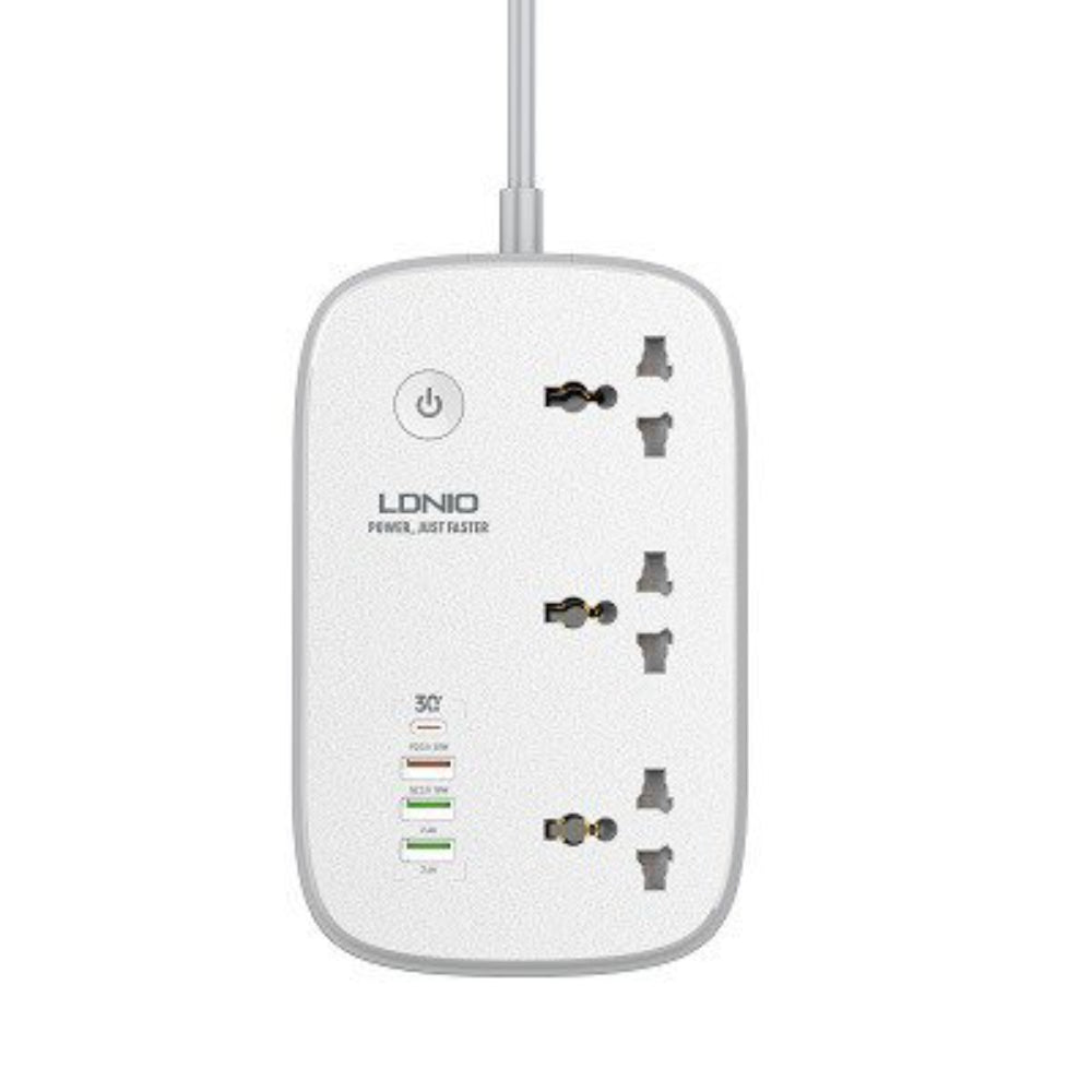 LDNIO SCW3451 | Wi-Fi Smart Power Strip, 3 AC Outlets + 4 USB Ports (PD, QC3.0, Auto-ID), Remote Control, 2500W