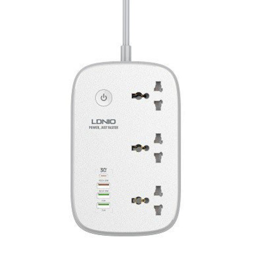 LDNIO SCW3451 | Wi-Fi Smart Power Strip, 3 AC Outlets + 4 USB Ports (PD, QC3.0, Auto-ID), Remote Control, 2500W