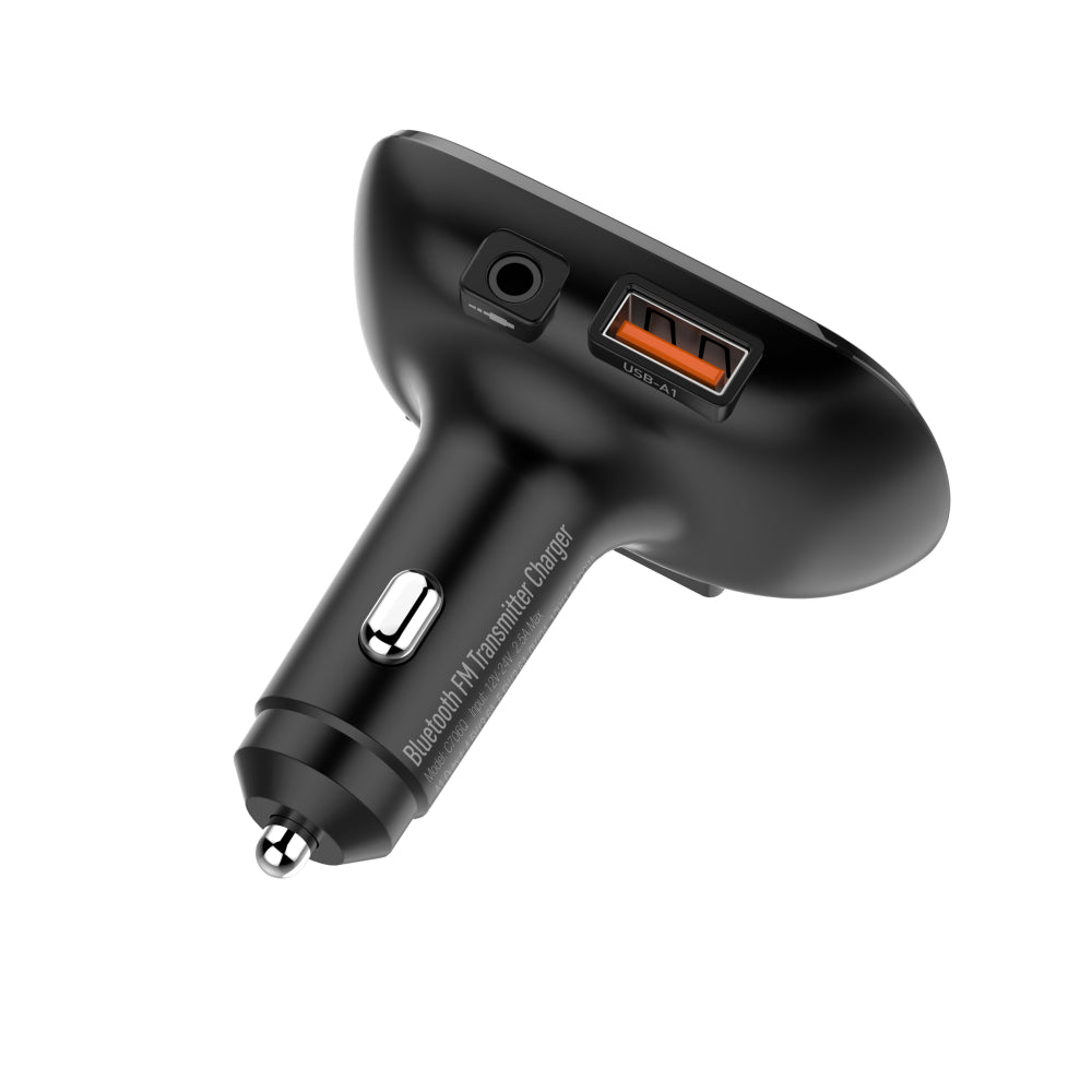 LDNIO C706Q | 25W Bluetooth 5.0 Car Charger, FM Transmitter, 2 USB Ports, QC3.0, LED Display, Micro Cable Included