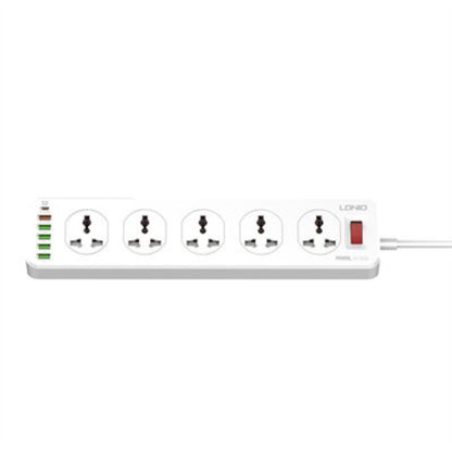 LDNIO SC10610 | 10 AC Outlets Universal Power Strip, 6 USB Ports (PD 20W + QC3.0), 2500W, 2M Cord