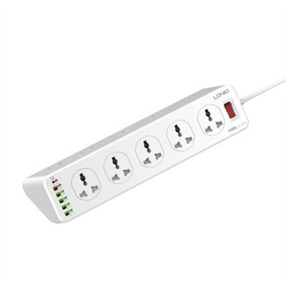 LDNIO SC10610 | 10 AC Outlets Universal Power Strip, 6 USB Ports (PD 20W + QC3.0), 2500W, 2M Cord