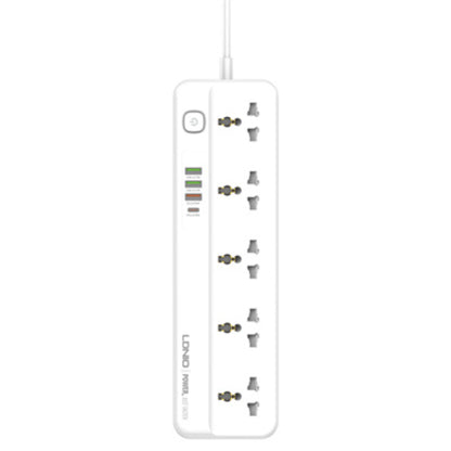 LDNIO SC5415 | 5 AC Outlets Universal Power Strip, 4 USB Ports (PD + QC3.0), 20W Fast Charging, 2500W Output
