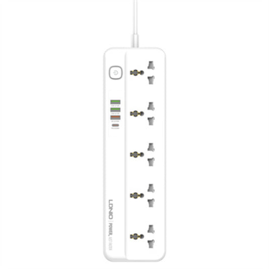 LDNIO SC5415 | 5 AC Outlets Universal Power Strip, 4 USB Ports (PD + QC3.0), 20W Fast Charging, 2500W Output