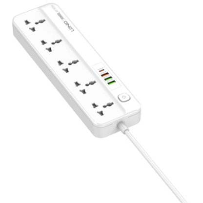LDNIO SC5415 | 5 AC Outlets Universal Power Strip, 4 USB Ports (PD + QC3.0), 20W Fast Charging, 2500W Output