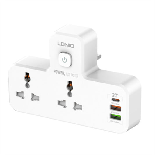 LDNIO SC2311 | 2 AC Outlets Portable Extension Socket, 1 USB-C + 2 USB-A Ports, 3-Way Adapter, 2500W