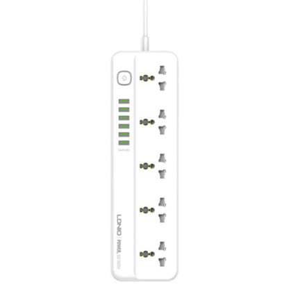LDNIO SC5614 | 5 AC Outlets Universal Power Strip, 6 USB Ports, 17W Fast Charging, 2500W Output, 2M Cord