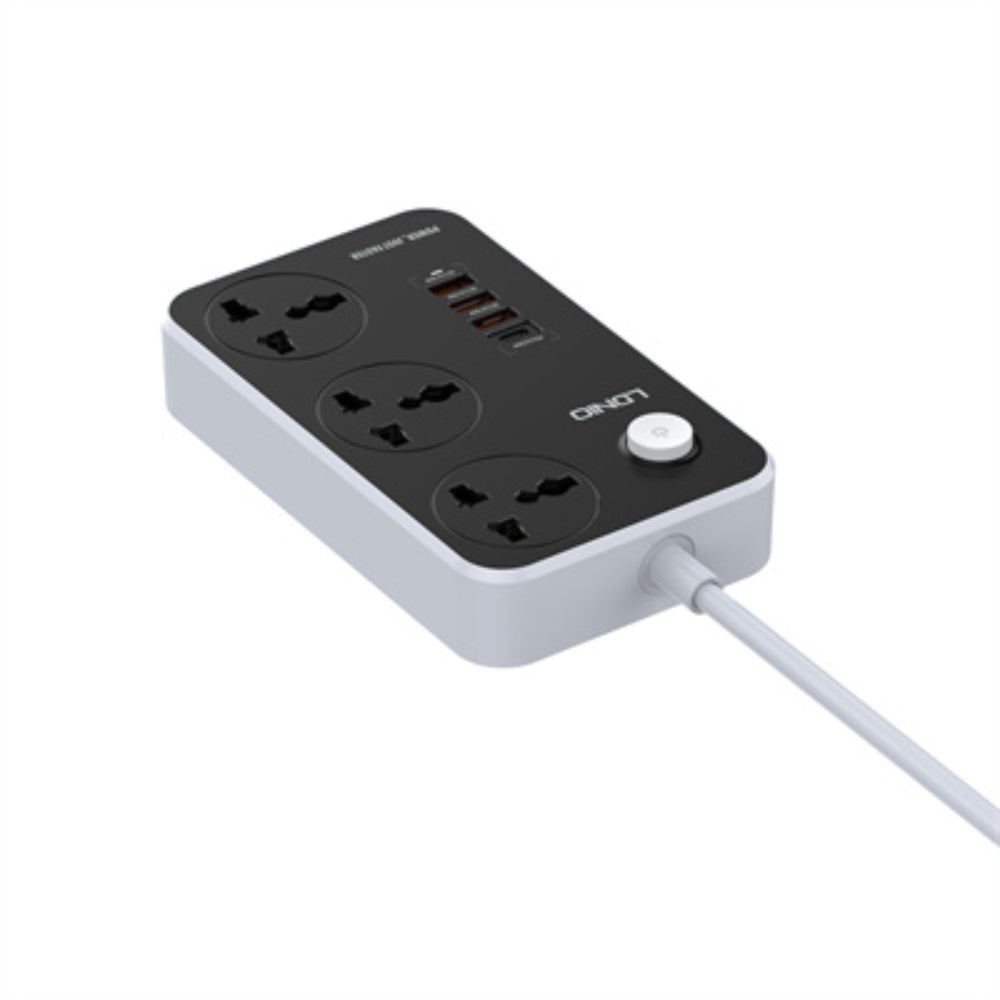 LDNIO SC3412 | 3 AC Outlets Universal Power Strip, 4 USB Ports (PD + QC3.0), 38W Fast Charging, 2500W Output