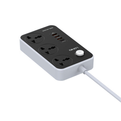 LDNIO SC3412 | 3 AC Outlets Universal Power Strip, 4 USB Ports (PD + QC3.0), 38W Fast Charging, 2500W Output