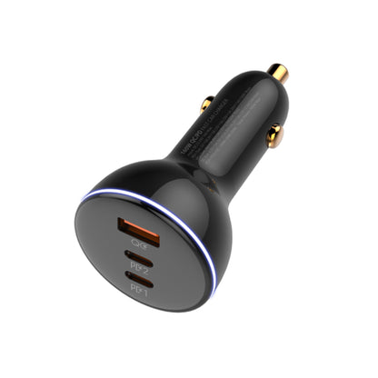 LDNIO C102 | 160W Super Fast Car Charger, 3 USB Ports (Dual PD + QC3.0), 100W + 30W + 30W, LED Display