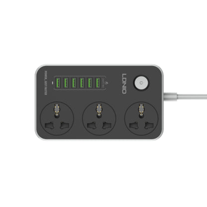 LDNIO SC3604 | 3 AC Outlets Universal Power Strip, 6 USB Ports, 17W Fast Charging, 2500W Output, 2M Cord