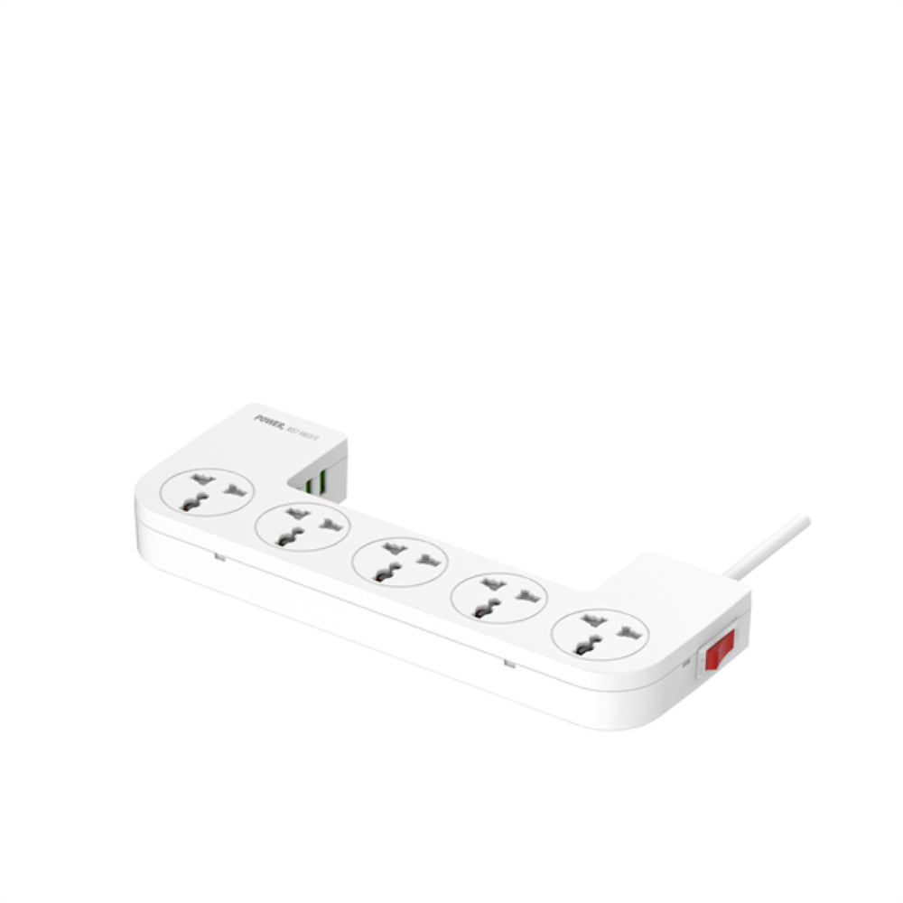 LDNIO SN5311 | 2500W Universal Power Socket Management Box, 5 AC Outlets, 2M Cord, UK/US/EU Plug, Flame-Retardant