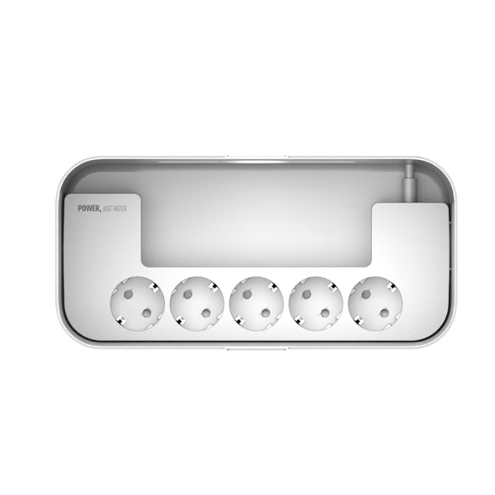 LDNIO SN5311 | 2500W Universal Power Socket Management Box, 5 AC Outlets, 2M Cord, UK/US/EU Plug, Flame-Retardant