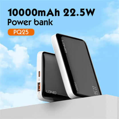 LDNIO PQ25 | 10000mAh Power Bank, 22.5W Fast Charging, PD & QC Output, USB-C Dual-Way, Smart LED Display