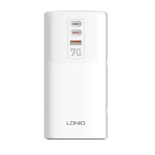 LDNIO SC4383 | 70W Multifunctional Desktop Power Adapter, 1×PD + 1×QC3.0 + 3×Auto-ID, 200cm Cord, Universal Plug