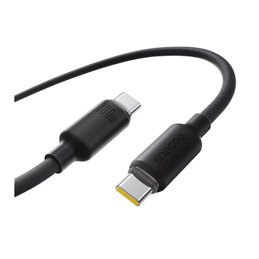 BASEUS Foamed Silicone | Fast Charging Data Cable USB‑C to USB‑C 100W (Comic Black, 2m) – Model E0426704