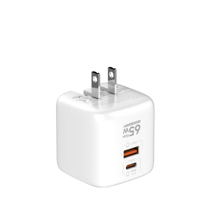 LDNIO Q2617 | 65W PD & QC Fast Wall Charger, Dual Port USB-C + USB-A, Foldable Plug, US Socket