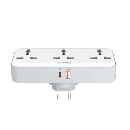 LDNIO SC3317 | 3 AC Outlet Power Expansion Adapter, Portable Extension Socket, Wall Plug, Flame-Retardant Build