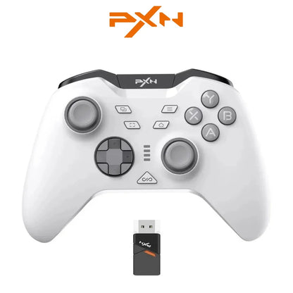 PXN P5 | Wireless PC Gaming Controller – 2.4G/BT/Switch Mode (Black/White)