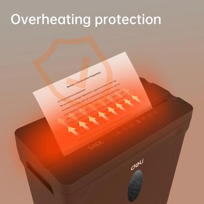 Deli ET014 P4 Small Paper Shredder | Cross-Cut Security Level P-4, 5 Sheets Capacity & 10L Bin