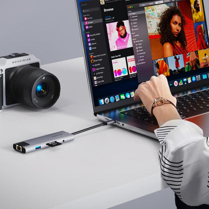 CABLETIME HB03G | 9-in-1 USB-C Hub | 4K HDMI, 100W PD, 1000Mbps Ethernet, Audio Jack | MacBook, Windows, iPad