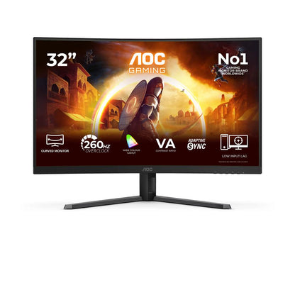 AOC C32G42ZE 31.5-Inch FHD Curved Gaming Monitor | 260Hz Overclocked | 0.3ms MPRT | VA Panel | Adaptive Sync | HDR10