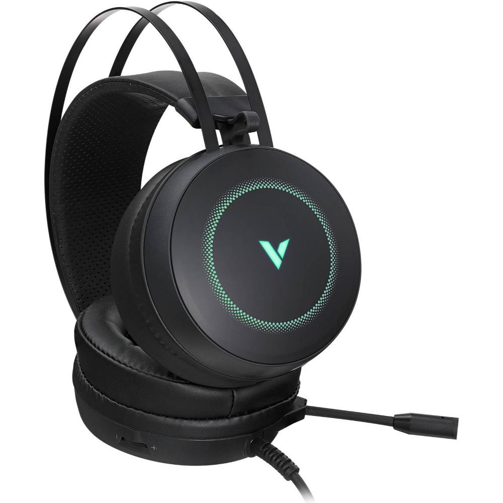 Rapoo VH160 Virtual 7.1 Gaming Headset | 50mm Drivers | Virtual 7.1 Surround Sound | Noise-Isolating Microphone | RGB Lighting | Black