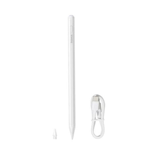 Baseus Smooth Writing 2 Series | Active Stylus Pen | Dual Charging (Wireless + USB-C) | Palm Rejection | Tilt Sensitivity | Ultra-Low Latency | LED Indicator | White | For iPads, Tablets, Smartphones