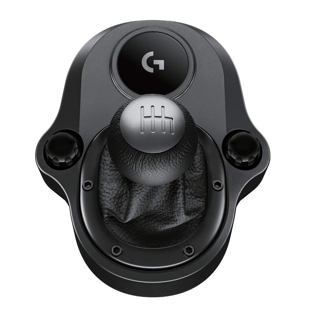 Logitech G Driving Force Shifter for G29, G920 & G923 | 6-Speed H-Pattern Manual Gear Shifter | Push-Down Reverse | Steel Gear Shaft | Leather Knob & Boot | Racing Simulator Shifter