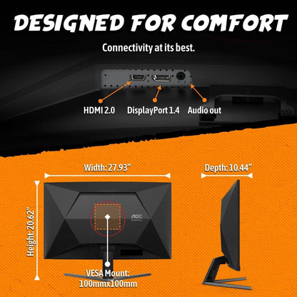 AOC C32G42ZE 31.5-Inch FHD Curved Gaming Monitor | 260Hz Overclocked | 0.3ms MPRT | VA Panel | Adaptive Sync | HDR10