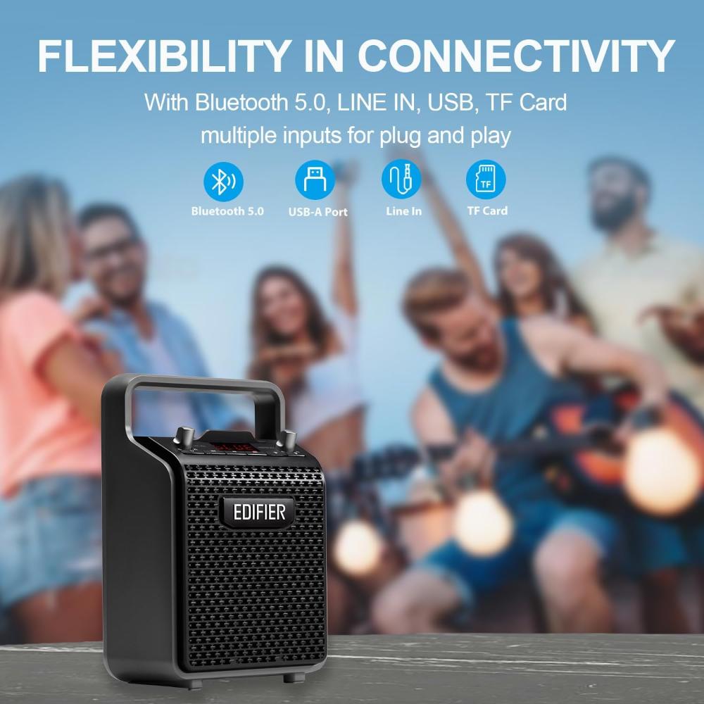Edifier PP205 Portable Karaoke Bluetooth Speaker | 12W RMS Sound | Bluetooth 5.0 | 8-Hour Playback