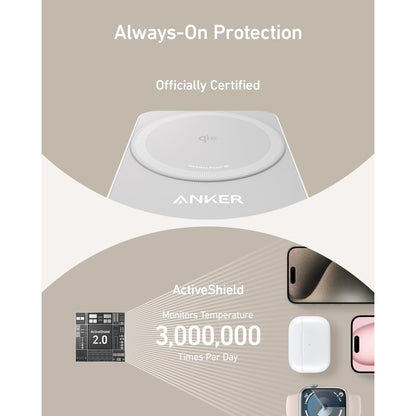 Anker MagGo Wireless Charging Station (Foldable 3-in-1) B2557 | 15W Qi2 Magnetic Wireless Charger for iPhone, Apple Watch & AirPods