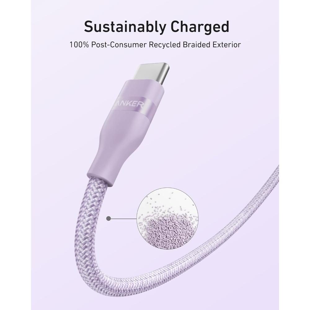 Anker A82E2 USB-C to USB-C Cable | 240W Fast Charging | Upcycled-Braided | USB-IF Certified