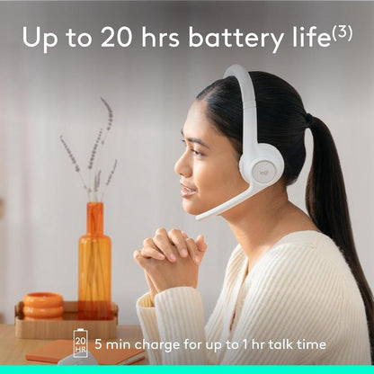Logitech Zone 300 Wireless Headset | Bluetooth 5.3 | 30mm Drivers | Dual Noise-Canceling Mics | Up to 20 Hours Battery | 30m Wireless Range | USB-C Charging