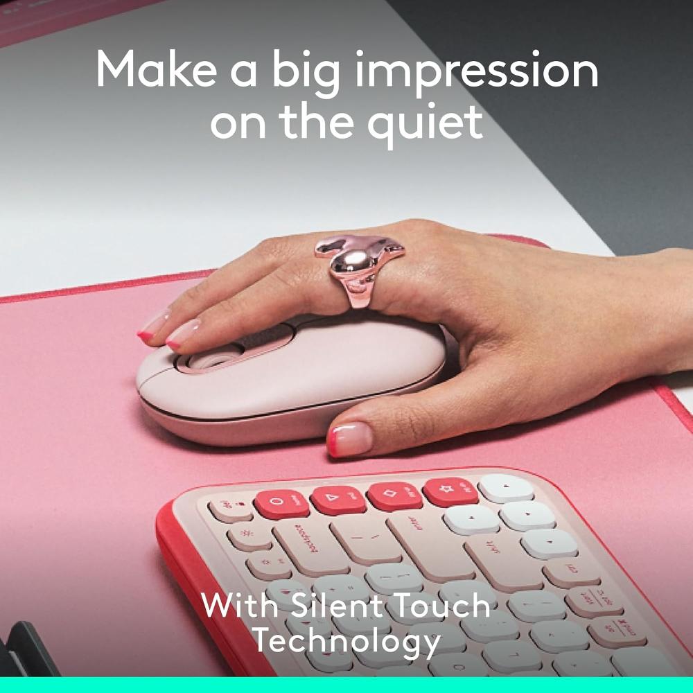 Logitech POP Mouse Wireless Bluetooth Mouse | Customizable Emoji Button | SmartWheel | SilentTouch | 4000 DPI | 3-Device Easy-Switch | 24-Month Battery