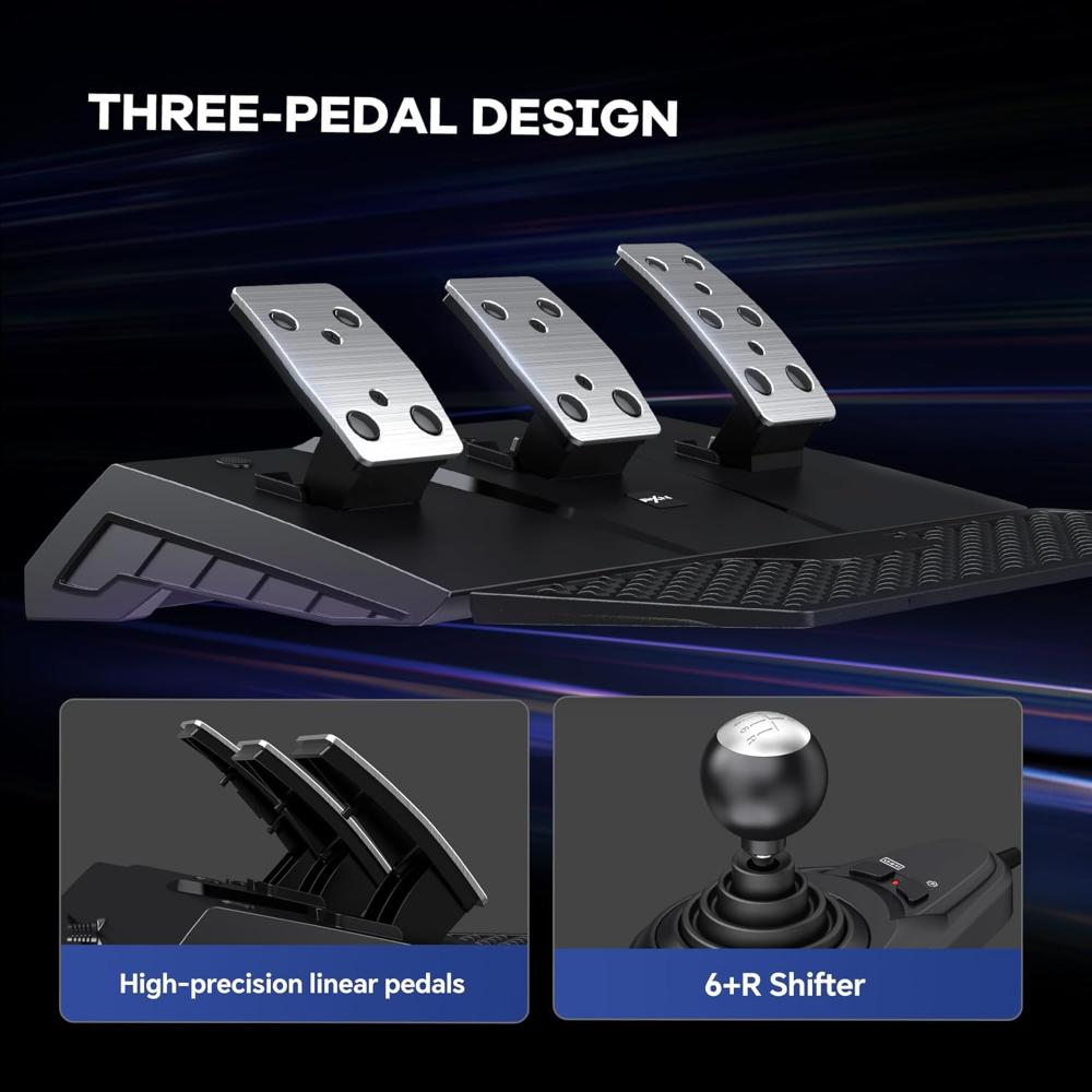 PXN V9 Gen2 Racing Wheel | Steering Wheel Driving Wheel 270°/ 900° Degree Vibration Gaming Steering Wheel with Shifter and Pedal for PC, PS3, PS4, Xbox Series X|S, Xbox One