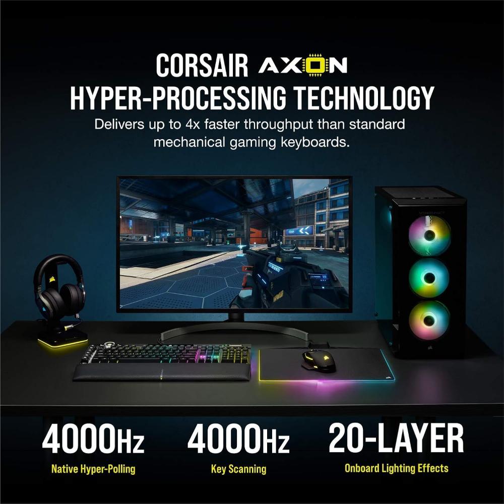 CORSAIR K100 RGB | Optical-Mechanical Gaming Keyboard (OPX Switch – Black)