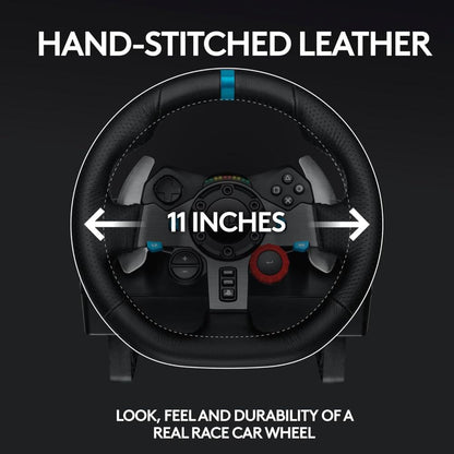 Logitech G29 Driving Force Steering Wheel | Dual-Motor Force Feedback | 900° Rotation | Leather-Wrapped Wheel | Stainless Steel Paddle Shifters