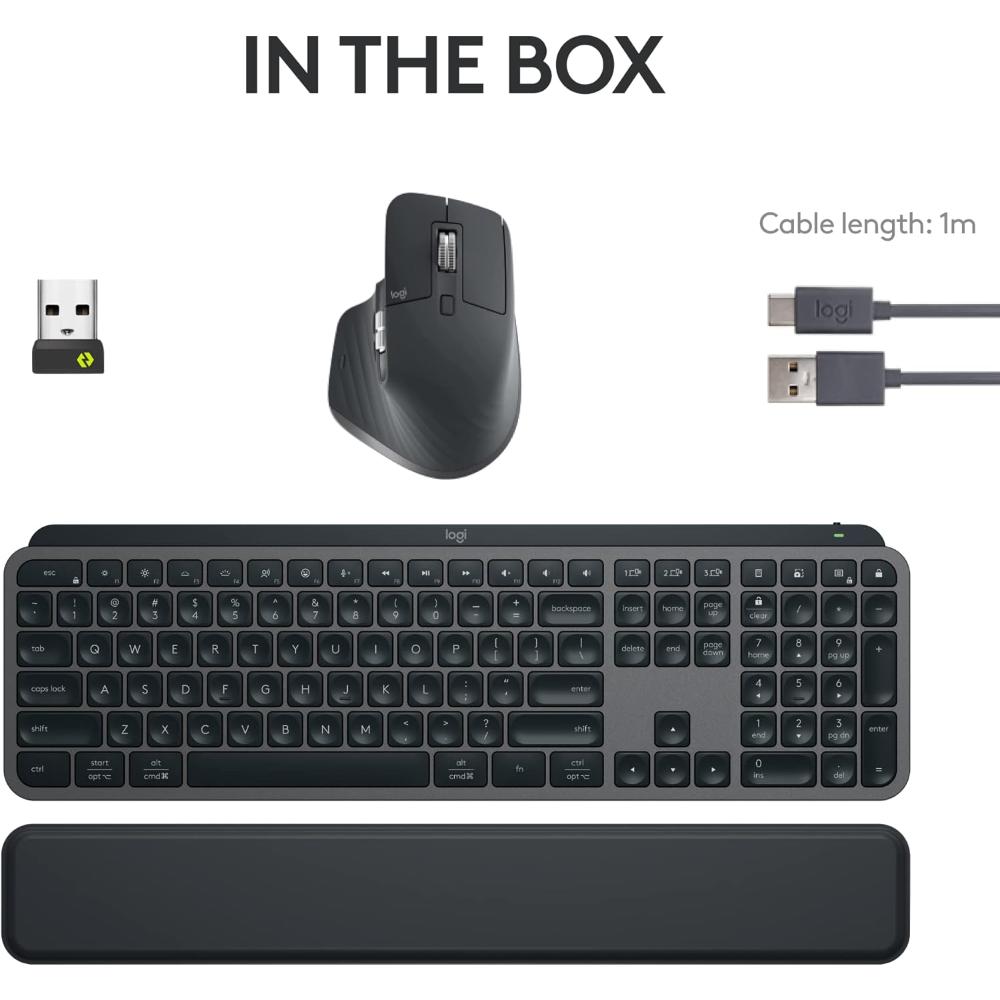 Logitech MX Keys S Combo | MX Master 3S Mouse + MX Keys S Keyboard + Palm Rest
