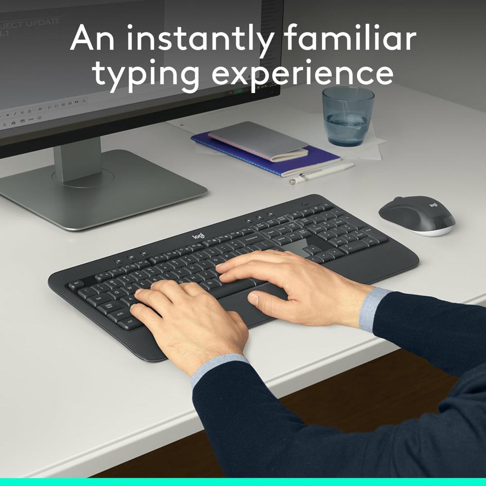 Logitech MK540 Advanced Wireless Keyboard & Mouse Combo | Full-Size Keyboard | Wireless USB Receiver | Comfortable Typing