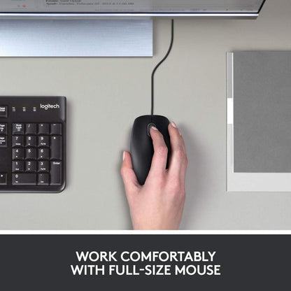 Logitech B100 Optical USB Wired Mouse | 800 DPI | 3 Buttons | Ambidextrous Design | Plug & Play | Windows, macOS & Linux