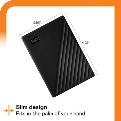 WD My Passport Portable Hard Drive | USB 3.2 Gen 1 | Password Protection & Backup Software | 1TB–6TB (Black)