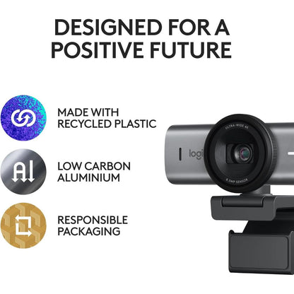 Logitech MX Brio | 4K Ultra HD Webcam | AI Autofocus, Dual Mic, USB-C (Master Series)