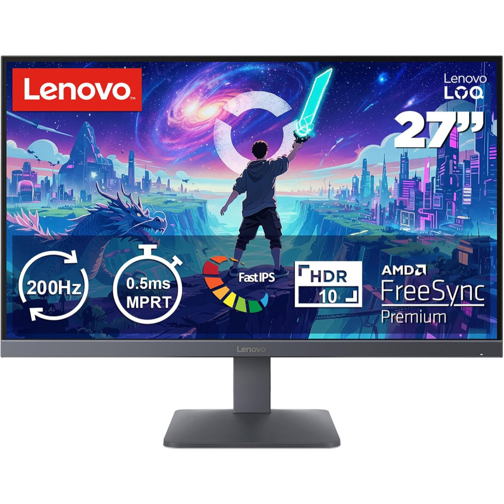Lenovo LOQ 27-10 27" FHD Gaming Monitor | Fast IPS | 200Hz | 0.5ms MPRT | 1ms GtG | FreeSync Premium | HDR10