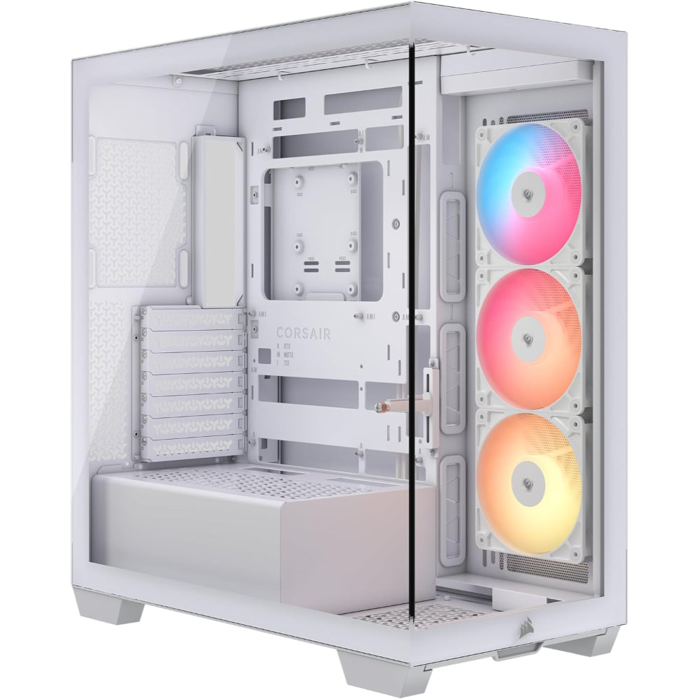 CORSAIR 3500X LX-R RGB iCUE Link Mid-Tower PC Case | Black/White | Reverse Connection Ready | Premium RGB Showcase Build