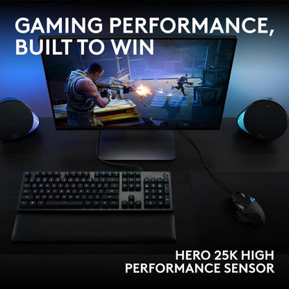 Logitech G502 HERO Wired Gaming Mouse | HERO 25K Sensor | 100–25,600 DPI | 11 Programmable Buttons | LIGHTSYNC RGB | Adjustable Weights | Hyper-Fast Scroll Wheel | USB